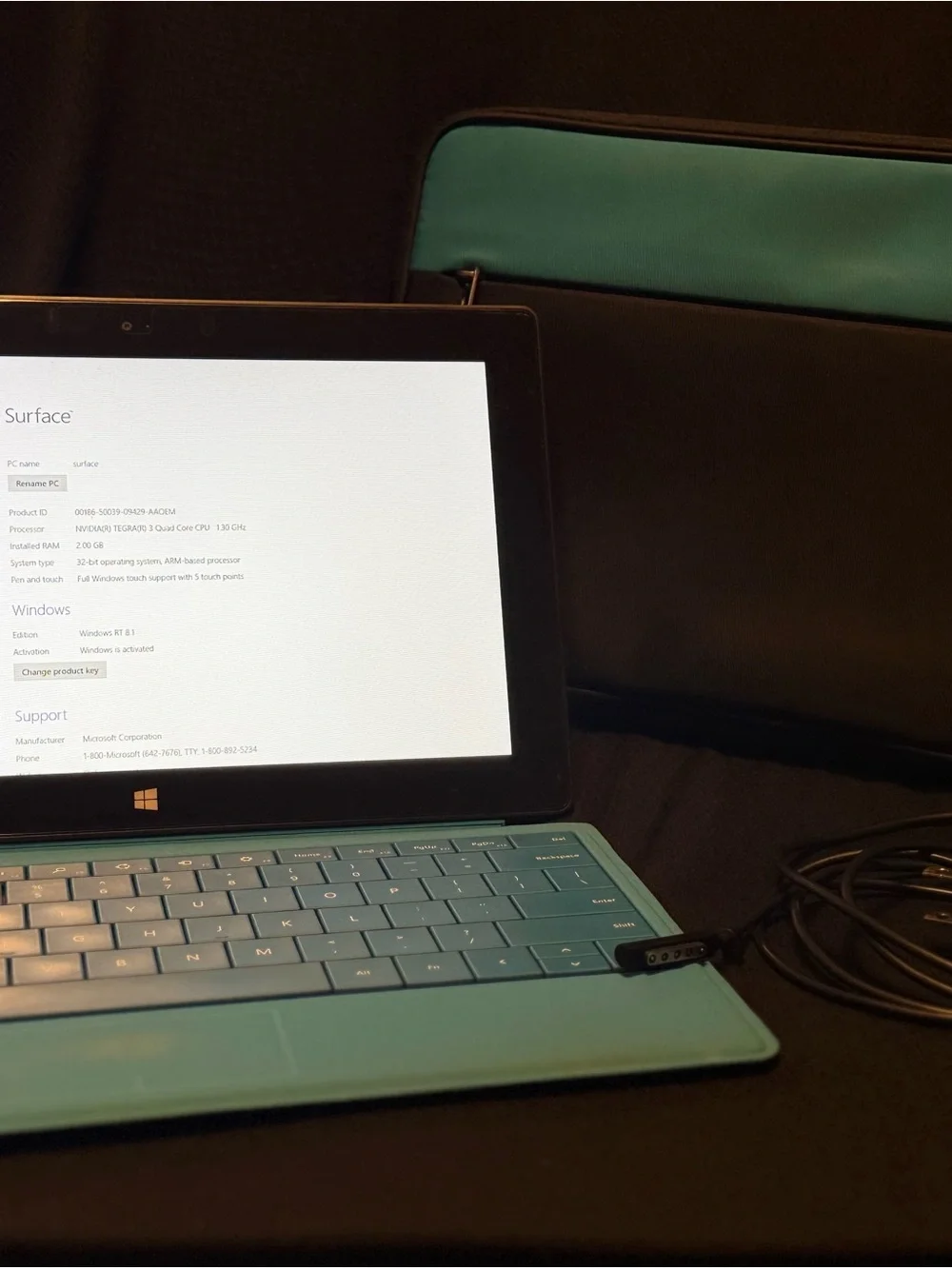 Microsoft Black Tablet with keyboard